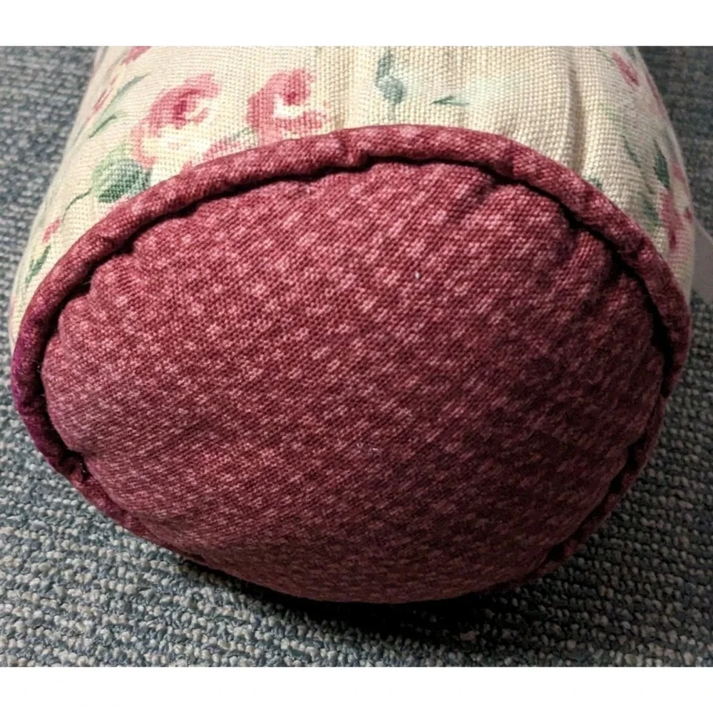 Soft Impressions Accent Pillow Roll Roses Shabby Chic Farmhouse Country Cylinder